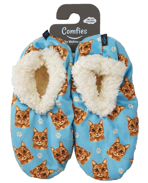 COMFIES 282-8 ORANGE TABBY CAT SLIPPER