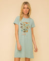 HEM & THREAD 30758W LOVE BUTTERFLY TEE DRESS SAGE