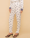 HEM & THREAD 30772 STAR FRENCH TERRY PANT IVORY/NAVY