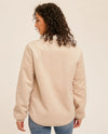 HEM & THREAD 32447F VELVET CORDUROY 1/2 ZIP TOP SAND