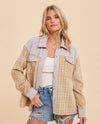 HEM & THREAD 33003F CHECK BRUSHED SOFT JACKET LAV MULTI