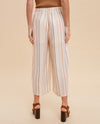HEM & THREAD 33172F STRIPE WIDE LEG TIE PANT BROWN/SAGE/APRICOT