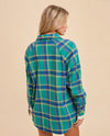 HEM & THREAD 35019W OVERSIZED BUTTON DOWN SHIRT GREEN