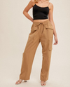 HEM & THREAD A-33709 CARGO PANT W/DRAWSTRING WAIST CAMEL