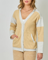 MYSTREE A-60553 COLORBLOCK HOODED CARDIGAN CUSTARD