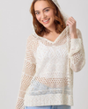 MYSTREE A-60921 CROCHET KNIT HOODIE IVORY