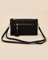 DOUBLE ZIP CROSSBODY BAG W WRISTLET 8018 BLACK