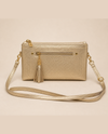 DOUBLE ZIP CROSSBODY BAG W WRISTLET 8018 SILVER