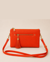 DOUBLE ZIP CROSSBODY BAG W WRISTLET 8018 ORANGE