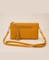 DOUBLE ZIP CROSSBODY BAG W WRISTLET 8018 YELLOW