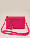 DOUBLE ZIP CROSSBODY BAG W WRISTLET 8018 HOT PINK