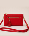 DOUBLE ZIP CROSSBODY BAG W WRISTLET 8018 RED