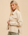HEM & THREAD 37105J COTTON TWILL BOXY JACKET LIGHT TAUPE