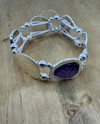 37BT6749 PURPLE STONE STRETCH BRACELET