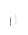 37PE6099 THREADER EARRING WITH STONES BLACK