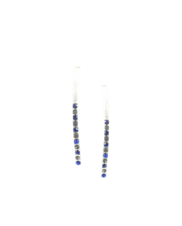 37PE6099 THREADER EARRING WITH STONES BLUE