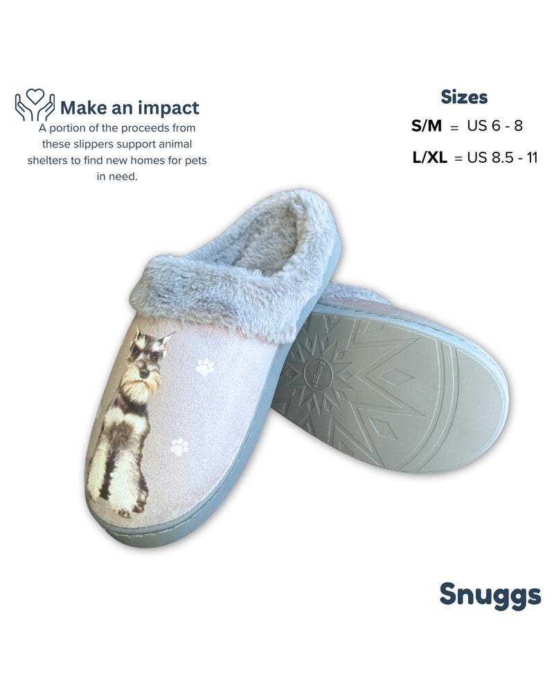 E&S SNUGGS 388-105 SCHNAUZER SLIPPERS