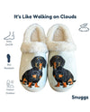 E&S SNUGGS 388-14 DACHSHUND BLACK SLIPPERS