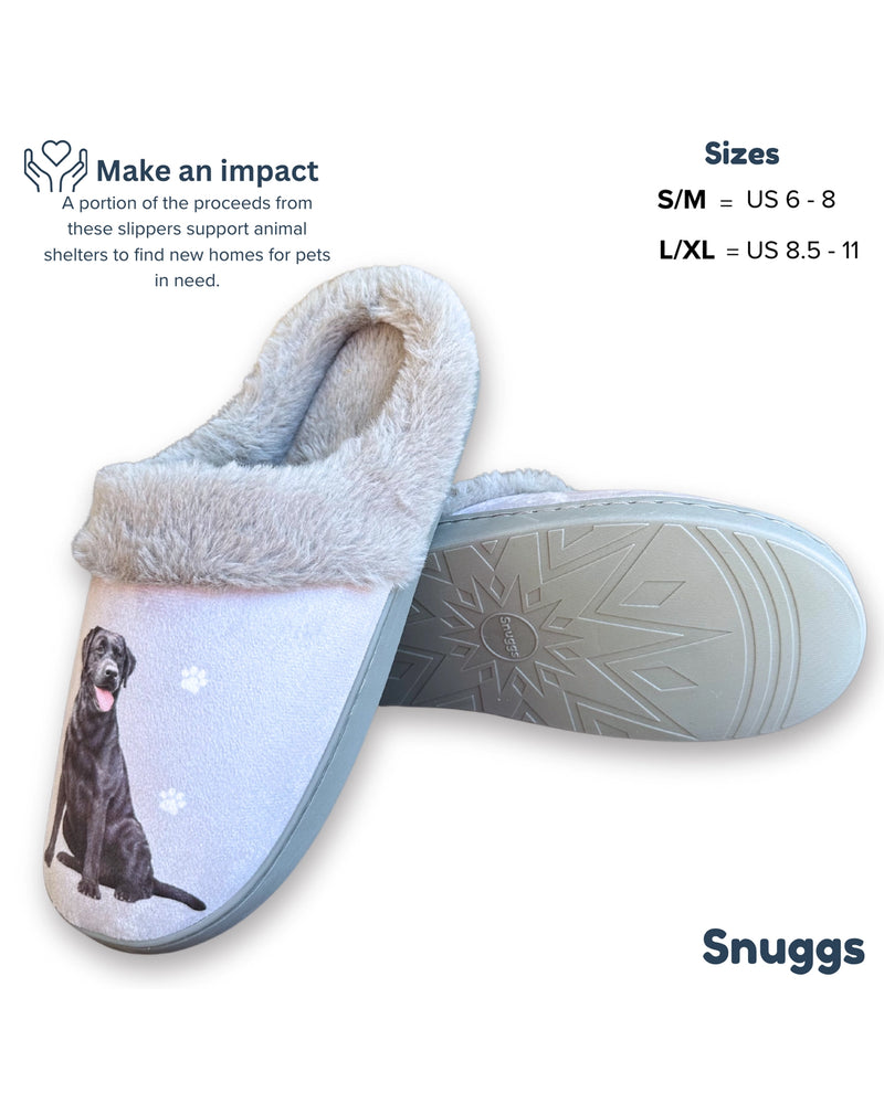 E&S SNUGGS 388-21 LABRADOR BLACK SLIPPERS