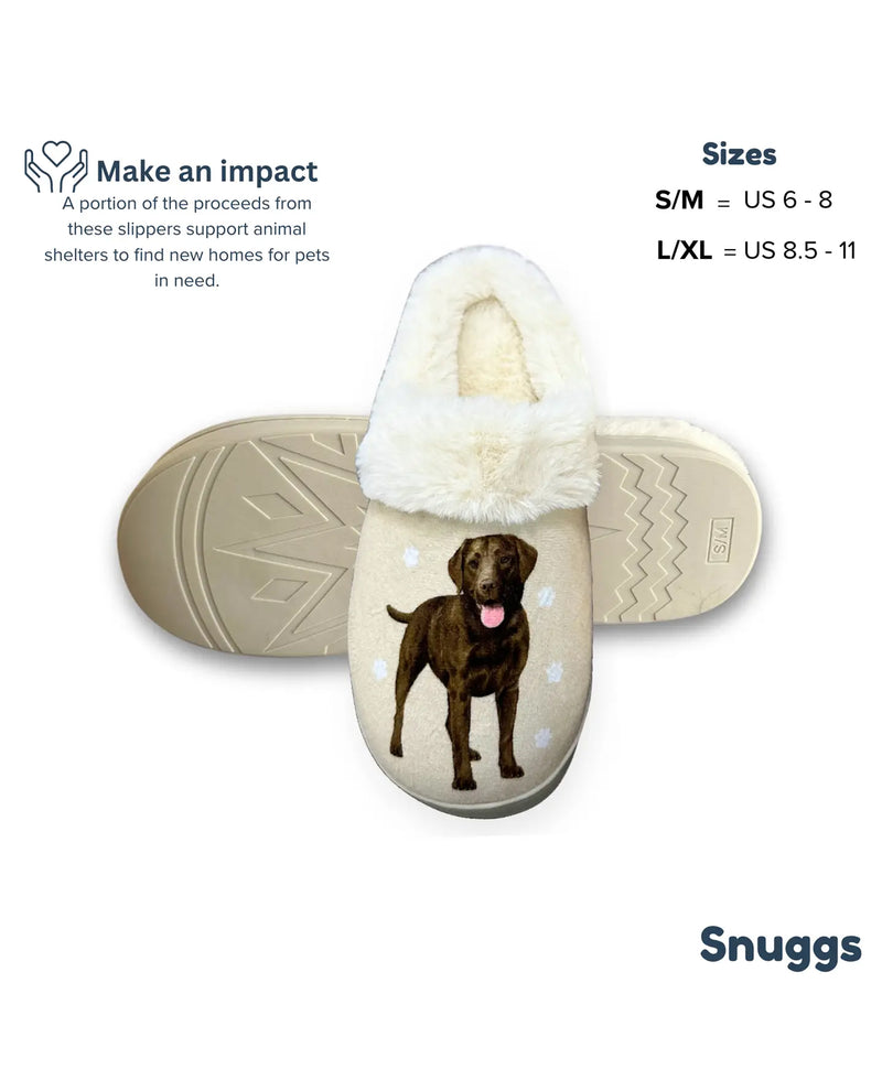 E&S SNUGGS 388-22 LABRADOR CHOCOLATE SLIPPERS