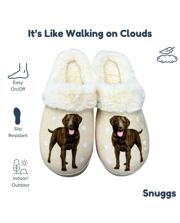 E&S SNUGGS 388-22 LABRADOR CHOCOLATE SLIPPERS