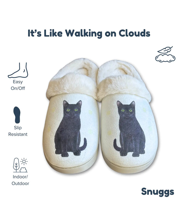 E&S SNUGGS 389-5 BLACK CAT SLIPPERS