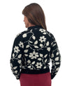 KEREN HART 39099 FLORAL PULLOVER SWEATER BLACK/WHITE