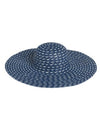 FOR SHORE FS-HAT-103 ROUND WOVEN SUN HAT BLUE/WHITE