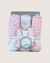 3 HOODED TOWELS & 3 WASHCLOTHS PINK