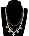 3 LAYER NECKLACE WITH MOTHER OF PEARL CLOVERS BDNB278