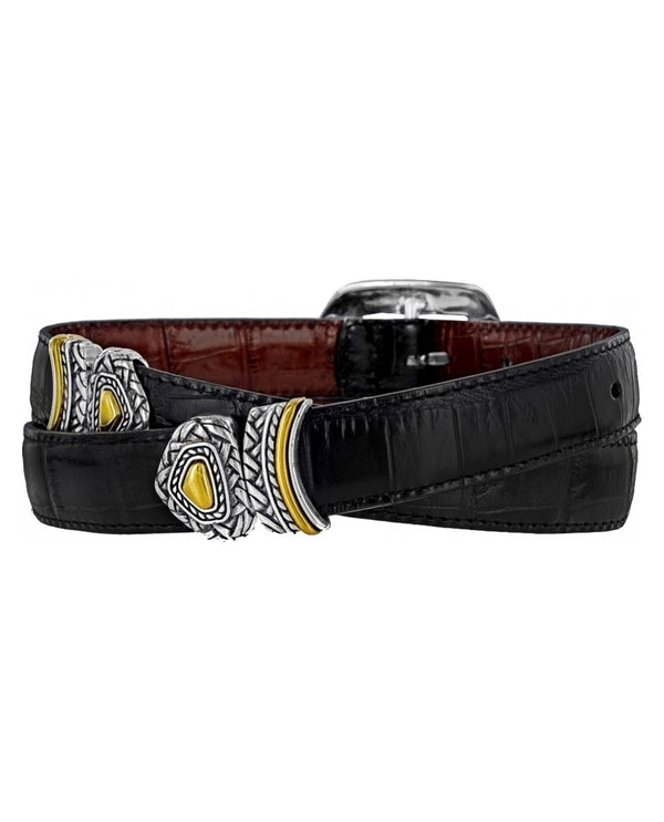 BRIGHTON 40210 MARCUS 2 TONE REVERSIBLE BELT BLACK-PEANUT