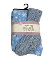 CHRISTMAS BLANKET WITH FEATHER YARN SOCK SET BLUE