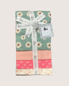4 PACK COTTON RECEIVING BLANKETS BOWS & DAISIES CM3214
