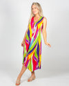 PURE ESSENCE 549-4662 V-NECK ASYMETRICAL DRESS MULTI