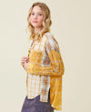 MYSTREE 55954 MIXED PLAID COLOR BLOCK SHIRT MUST/TEAL