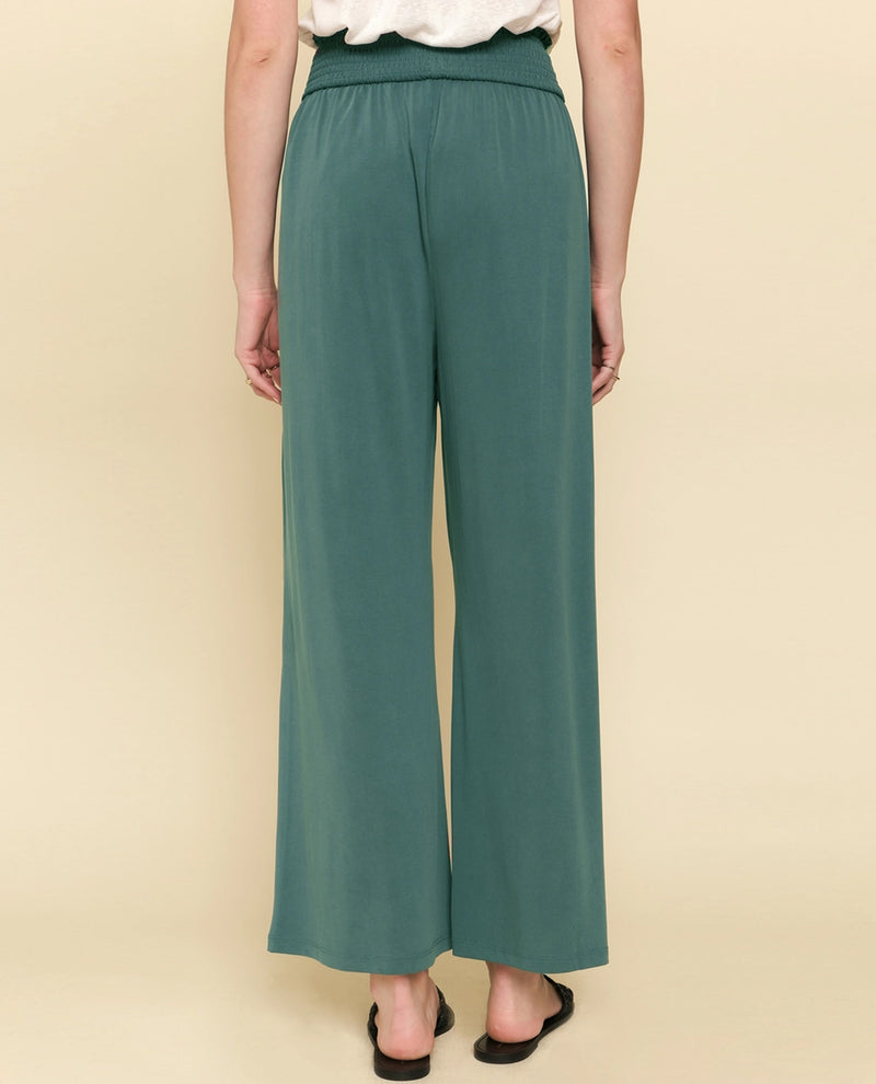 MYSTREE 55980 SMOCKED MODAL WIDE PANT TEAL