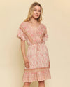 MYSTREE 55993 RUFFLE SLEEVE DRESS BLUSH