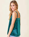 MYSTREE 57690 MIXED VELVET CAMI TOP TEAL