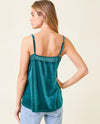 MYSTREE 57690 MIXED VELVET CAMI TOP TEAL