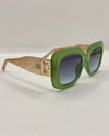 5808 FULL FRAME OVERSIZE SUNGLASSES GREEN