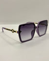 5831 LEATHER CHAIN TEMPLE SUNGLASSES PURPLE