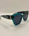 5892 PRINT TEMPLE FULL FRAME SUNGLASSES TEAL