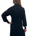 KEREN HART 59001 MOCK NECK RIBBED PULLOVER BLACK