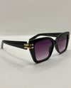 5910 GOLD TRIM FULL FRAME SUNGLASSES BLACK
