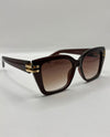 5910 GOLD TRIM FULL FRAME SUNGLASSES DARK BROWN