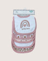 5 PACK COTTON BABY BIBS PINK
