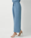 MYSTREE 60154 PAPERBAG WAIST WIDE LEG PANT DENIM BLUE