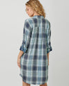 MYSTREE 60239 PLAID SHIRT DRESS BLUE