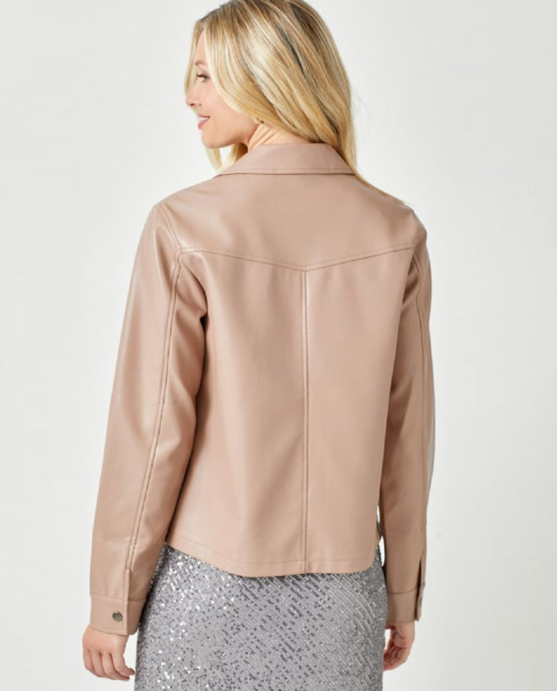 MYSTREE 60258 LEATHER JACKET WITH POCKETS DUSTY ROSE