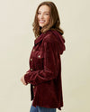 MYSTREE 60359 CORDUROY SHIRT JACKET WITH HOOD WINE